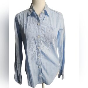 Hollister Y2K Preppy Light Blue Floral Collar Button Down Long Sleeve X-Small